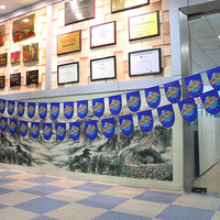 Drapeau PVC en forme de guirlande de fanions en tissu pour décoration de plafond de club de football, avec impression de logo personnalisée, vente en gros