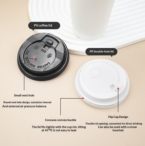 ฝาปิดเครื่องดื่มร้อนขนาด 90 มม. สำหรับแก้วกาแฟ ผลิตจากพลาสติก PP เกรดอาหาร ทนความร้อน ปราศจากกลิ่น สำหรับร้านกาแฟแบบนำกลับบ้าน ใช้ในเชิงพาณิชย์ - Product Image 2