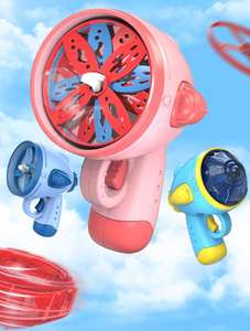 2026 nuevo juguete interactivo para exteriores disco volador lanzador giroscopio 2 en 1 libélula de bambú platillo volador pistola juguetes para niños - Product Image 5