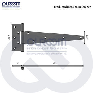 Bisagra en T de 12 Pulgadas para Puertas de Madera <span class=keywords><strong>Grandes</strong></span>, <span class=keywords><strong>Bisagras</strong></span> para Puertas de Acero con 20 Orificios de Montaje - Product Image 3