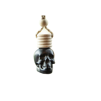 Diffuseur de parfum pour voiture en verre personnalisé, vide, 8 ml, en forme de tête de mort, avec bouchon à vis, pour huiles essentielles et désodorisant