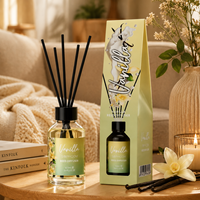 Diffuseur à bâtonnets 100ml Vanille Café Parfum Chaleureux, Ensemble de bâtonnets de parfum d'ambiance longue durée, Désodorisant d'intérieur, Cadeau chaleureux pour la maison