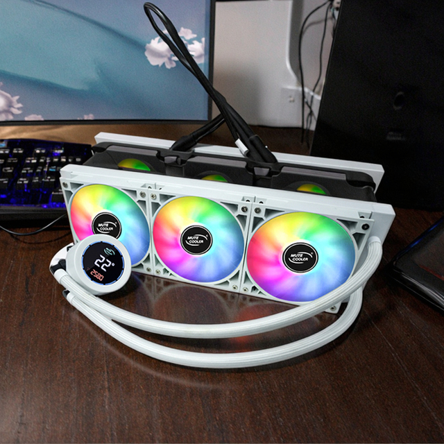 120MM 240MM 360MM AIO Liquid Cooling Cpu Water Cooler 360 White Lcd Display Cpu Water Cooler