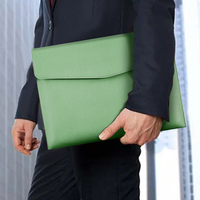 Bolsa de Almacenamiento de Archivos A4 Portátil, Bolsa de Negocios de Cuero con Bolsillo para Documentos y Hebilla Metálica, con Logotipo de Empresa Impreso
