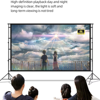 Écran de projecteur extérieur portable de 100 pouces pour bureau/école/home cinéma/film en plein air avec trépied de 200cm