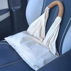 Sac fourre-tout en toile grande capacité pour femme, couleur unie simple, sac à main artistique décontracté, mode été printemps automne toutes saisons - Product Image 1