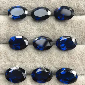 3*5mm oval cut 34# blue synthetic sapphire crystal corundum gemstone