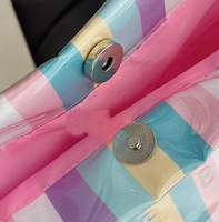 Sac fourre-tout JOYSUN grande capacité, mignon, coloré, à rayures verticales arc-en-ciel, imperméable en PVC, sac à bandoulière de voyage pour femmes