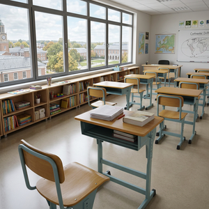 New Arrival SONGYE ST-106B Modern Metal Student Height Adjustable Comfortable School Standard Classroom Desk and <b>Chairs</b> Set ST-1 - Product Image 1