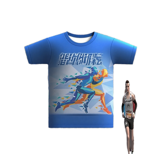 T-shirt de streetwear pour homme en polyester respirant imprimé par transfert thermique durable, service OEM, hauts décontractés - Product Image 1