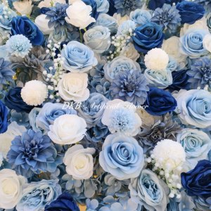Nouveau 5D Rose Fleurs Panneau Mural Toile de Fond Soie Artificielle Bleu Rose Mur 8ft x 8ft pour la Fête de Mariage - Product Image 5