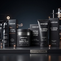Lot OEM de Soins de la Peau Fermentés pour Hommes : Sérum Contour des Yeux à la Caféine, Crème Visage aux Peptides, Nettoyant Contrôle Sébum – Fournitures pour Salons et Barbiers