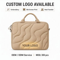 Bolsa acolchada para portátil, funda acolchada con múltiples compartimentos, asas negras, anillo en D, funda protectora para computadora, para viajes y oficina