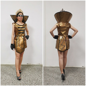 กระโปรงเรืองแสง LED สำหรับผู้หญิง ชุดแสดงบนเวที ชุดคอสเพลย์ GOGO บาร์ ชุดเดรสเรืองแสงพร้อมอุปกรณ์เสริมแท่งไฟ LED - Product Image 4