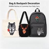 Patchs thermocollants Loup Cerf Léopard pour vêtements, chapeaux, sacs, chaussettes, appliques décoratives pour uniformes, bricolage et personnalisation