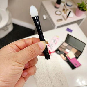 Wood Handle Silicone Glitter Cream Eyeshadow Applicator Brow Lamination Brush for <b>Eye</b> Makeup - Product Image 4
