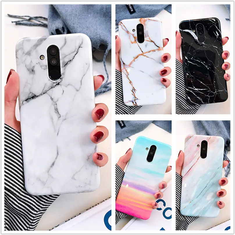 Glossy Luxury Marble TPU Phone Case for Huawei P20 P30 pro for Nova 3i 4e