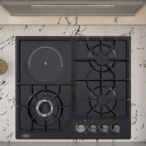 CM407 Table de cuisson hybride à gaz à 4 brûleurs avec induction en verre Table de cuisson à gaz de cuisine à 3 gaz et une électrique - Product Image 3