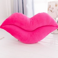 Coussin décoratif créatif en forme de lèvres rouges, jouet en peluche rembourré en coton PP, taille ajustable, unisexe, pour canapé, salon, cadeaux et décoration intérieure