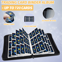 Classeur de cartes PU à 9 pochettes avec fermeture éclair, 540 cartes, classeur TCG personnalisé, classeur pour cartes à chargement par le haut, classeurs de cartes