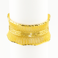 Bracelet large en cuivre plaqué or 24 carats Z H Vintage, style géométrique ajouré, bijoux arabes de Dubaï, vente en gros, mode féminine