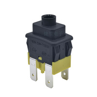 Interrupteur à bouton-poussoir 16A250VAC T125 15*21mm avec voyant orange PS5-210 ON-OFF à verrouillage automatique, noir, pour borne de 4,7 mm