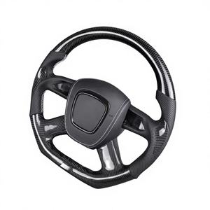 Volant en cuir forgé en carbone personnalisé pour <span class=keywords><strong>Audi</strong></span> A3/A4/A5/A6/Q5/Q7 2005-2017 - Marquage <span class=keywords><strong>bleu</strong></span> OEM, poignée perforée - Product Image 5