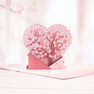 Carte de remerciement 3D pliante personnalisée faite à la main, sculpture sur papier, cadeau de bénédiction pour les vacances, bouquet OEM, carte de voeux pop-up pour la Saint-Valentin - Product Image 1