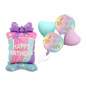 5Pcs Đứng Hình Trái Tim Nhôm Lá Bóng Bay Trẻ Em Sinh Nhật Trang Trí Thiết Lập Trong Pet Dog Chủ Đề Cho Lớn Bánh Bên - Product Image 5