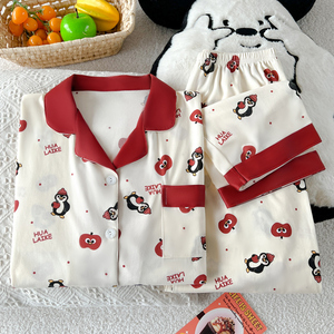 <span class=keywords><strong>Pijama</strong></span> <span class=keywords><strong>de</strong></span> <span class=keywords><strong>Mujer</strong></span> con Estampado <span class=keywords><strong>de</strong></span> Pingüinos y Puntos, <span class=keywords><strong>de</strong></span> Manga Larga para Otoño: Conjunto <span class=keywords><strong>de</strong></span> Dos Piezas con un Estilo Acogedor - Product Image 5