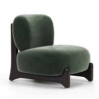 Mobilier moderne de salon, fauteuil de détente, canapé simple en tissu de velours, chaise avec repose-pieds