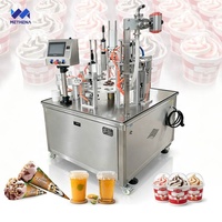 Mini-scelleuse rotative semi-automatique pour le remplissage et la fermeture de pots de gelée, yaourt et pouding