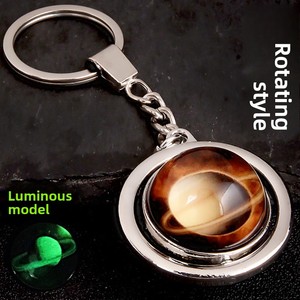 Porte-clés Lumineux Neuf Planètes Œil de Dieu, Pendentif Rond Rotatif Double Face en Cristal - Product Image 2