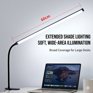 Lámpara <span class=keywords><strong>de</strong></span> Escritorio LED <span class=keywords><strong>de</strong></span> Espectro Completo, Moderna y Sencilla, con Protección Ocular, Luz <span class=keywords><strong>de</strong></span> Lectura con Clip, Cuello <span class=keywords><strong>de</strong></span> Cisne Flexible, para Oficina, Estudio, Arquitectura - Product Image 2