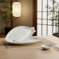 Fabriek Oem Ontwerp 15.5 Inch Grote Vis Vorm Melamine Restaurant Borden