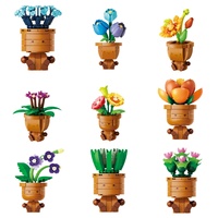 Ensemble de blocs de construction éducatifs pour plantes succulentes en pot, en plastique ABS, modèle de jouet DIY