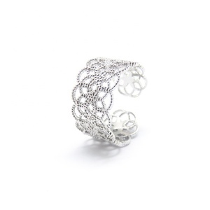 Women's Elegant Open <b>Ring</b> Exquisite Platinum Plated <b>925</b> Sterling <b>Silver</b> Hollow Flower Channel Set Zircon New Fashion Fine <b>Rings</b> - Product Image 5