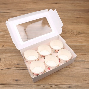 Giá Rẻ Tùy Chỉnh Có Thể Gập Lại 2 4 6 12 Mini Kraft Cupcake Hộp Giấy Với Cửa Sổ Rõ Ràng - Product Image 5