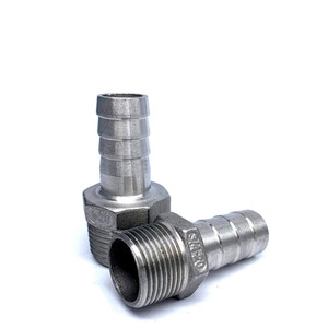 Conector de manguera Hexagonal de acero inoxidable 304, reductor de 6 puntos, rosca macho, lengüeta, inserto de cuero, junta de bambú para accesorios de tubería baja - Product Image 3