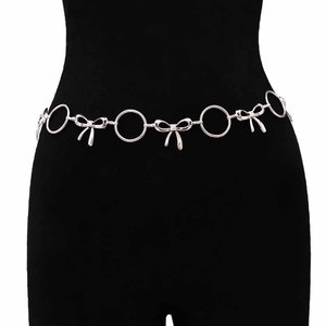 Cadena de cintura de metal con lazo para mujer, cinturón fino de aleación de zinc, accesorio de uso diario - Product Image 5