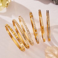 Nouveau Bracelet Étoile en Acier Inoxydable Électroplaqué avec Zircon 5A et Anneau Couronne pour Femme, Idéal pour les Fêtes, de Dongguan