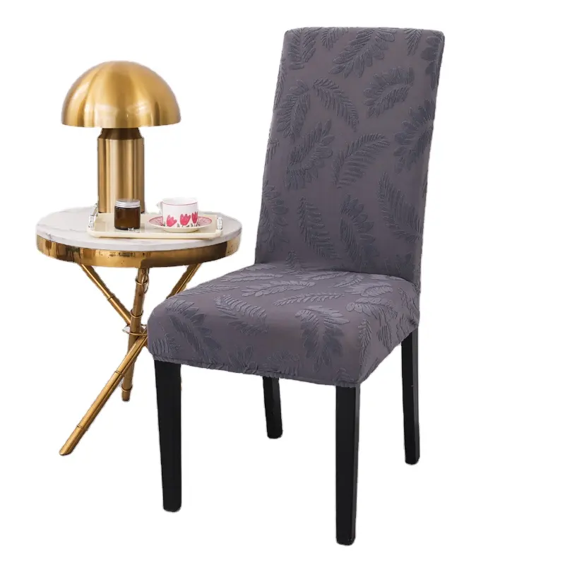 Personalización impermeable Jacquard poliéster spandex silla cubre para boda Hotel reunión silla elástica cubierta