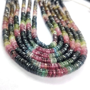 Lot de perles de pierres précieuses pastèque et Tourmaline, pneus à facettes, pour fabrication indienne, vente en gros, prix d'usine, nouveau modèle - Product Image 2