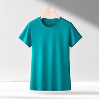 Kaos Wanita Berkualitas Tinggi dari Pabrik Cina, 100% Katun Pima, Polos Kasual, Leher Bulat, Lengan Pendek, Bahan Jersey Bernapas