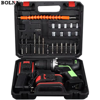 Perceuse à percussion sans fil professionnelle au lithium, mini, 21V, deux batteries, un chargeur, mandrin sans clé, OEM
