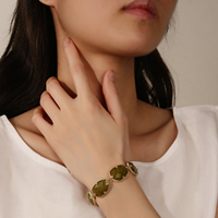 Bracelet réglable en quartz fraise naturel plaqué or, amazonite et jade citron, bijou de guérison en cristal pour femme
