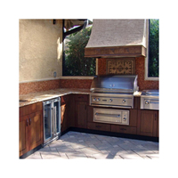 Cuisine extérieure modulaire moderne en aluminium avec évier, crédence, tiroir coulissant et robinet