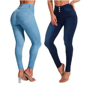 Grosir Jeans Wanita Ukuran Besar Pinggang Tinggi Kurus Seksi Jeans Pensil Denim Slim Fit