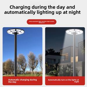 Lampe de jardin solaire Neptune LED, étanche, 3m, circulaire, type soucoupe volante UFO, grande lampe de rue intégrée - Product Image 3