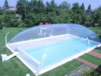 Couverture de piscine gonflable transparente sur mesure à prix réduit, grande dôme transparente avec support de tuyau